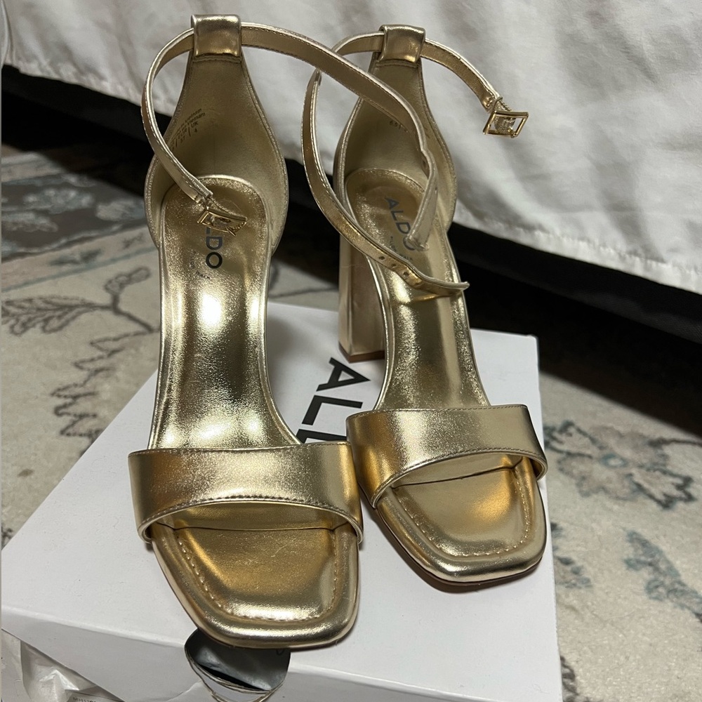 Gold heel sandals